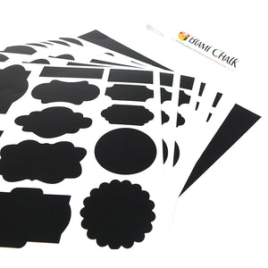a group of black and white stickers