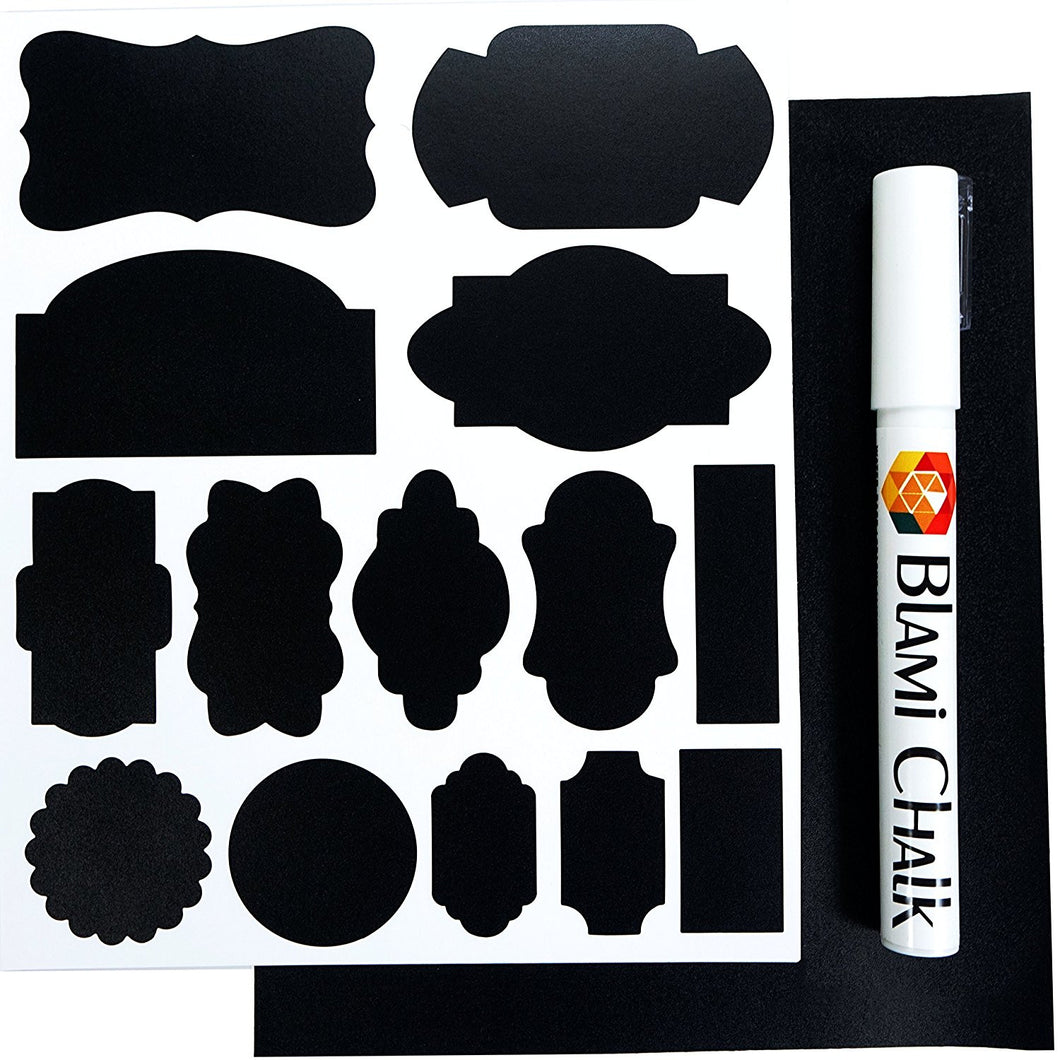 a white marker next to black and white labels with text: 'BLAMi'